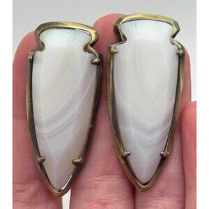 Kendra‎ Scott Kathryn White Banded Agate Earrings